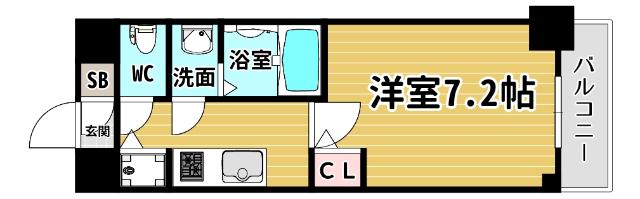 サムティ大阪GRAND イースト(1K/7階)の間取り写真