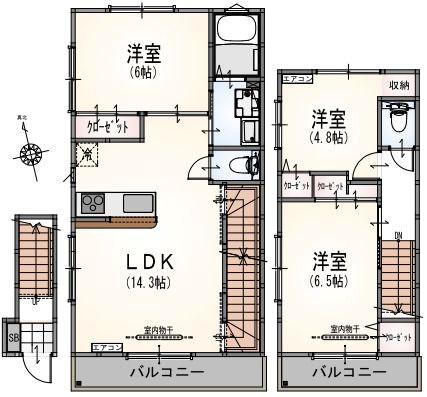 LA RESIDENCE CHIC(3LDK/2階)の間取り写真