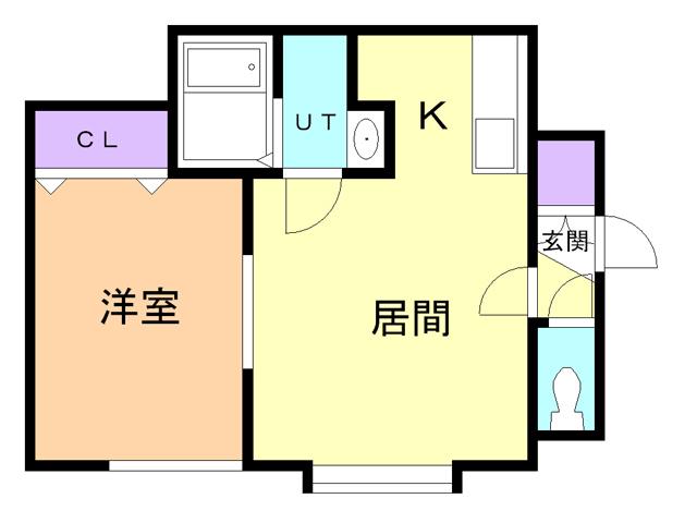 マリングレイス(1LDK/2階)の間取り写真