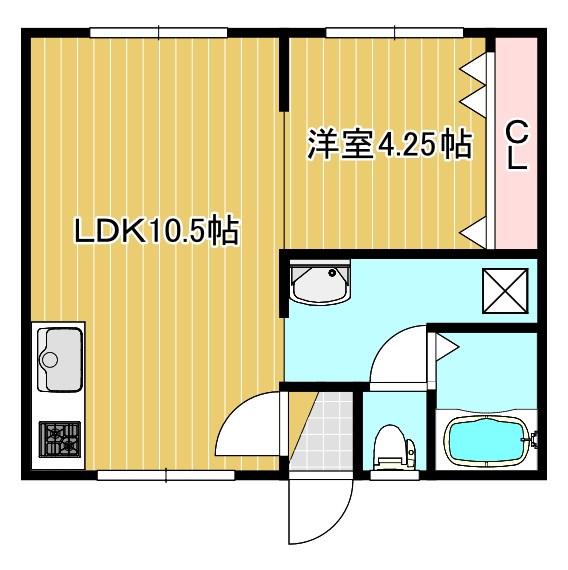 グローリヤハイムII(1LDK/1階)の間取り写真