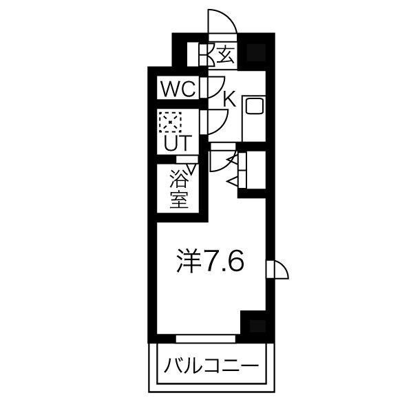 メイクス新栄(1K/5階)の間取り写真