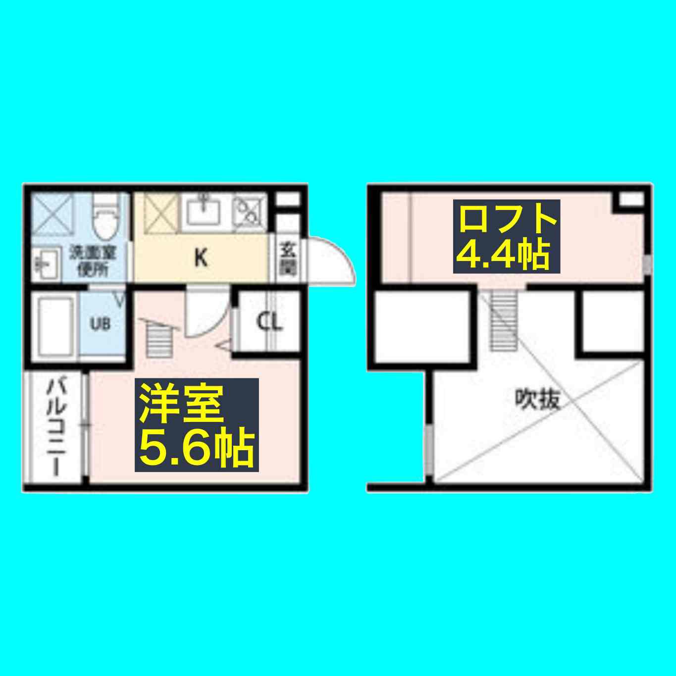 カーサ ベル 稲生(1K/2階)の間取り写真