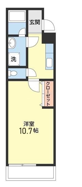 フジパレス小人町(1K/1階)の間取り写真