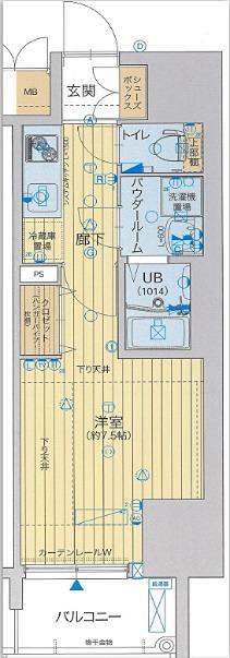 レジュールアッシュ北大阪GRAND STAGE(1K/4階)の間取り写真