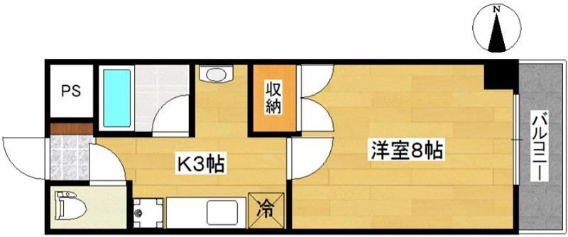 ファイン新寺(1K/3階)の間取り写真