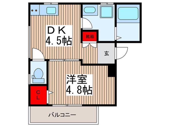 MAISON DE LIBERTE(1DK/3階)の間取り写真
