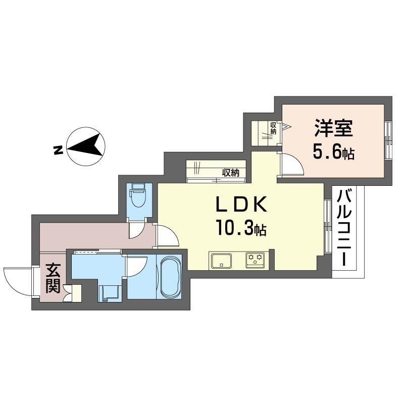 フェリーチェ ヴィータ(1LDK/3階)の間取り写真