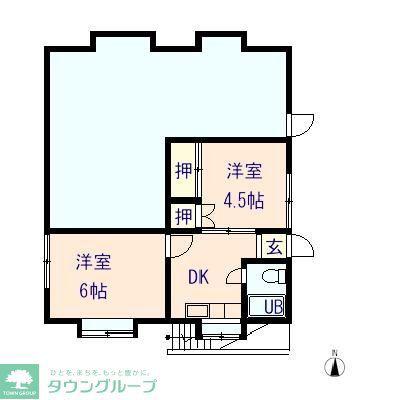 KSハイツ(2DK/1階)の間取り写真