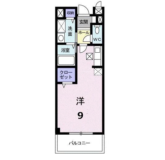 コンフォートJ(ワンルーム/1階)の間取り写真