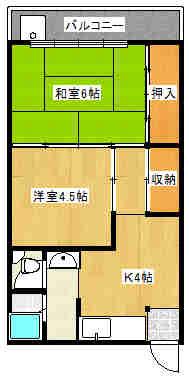 梅ヶ丘ダイケン(2DK/2階)の間取り写真