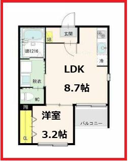 メイユー(1LDK/2階)の間取り写真