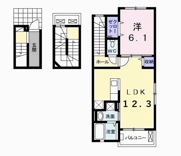 フォレオ東山台(1LDK/3階)の間取り写真