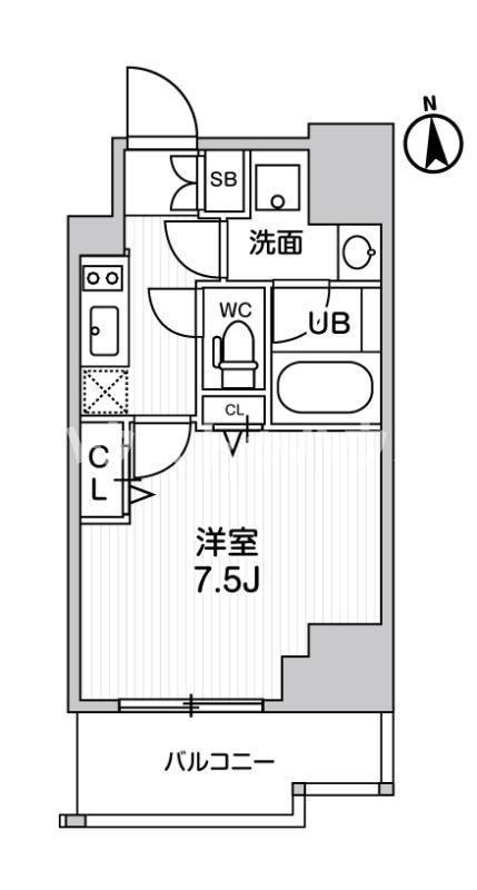 ALTERNA十条(1K/2階)の間取り写真