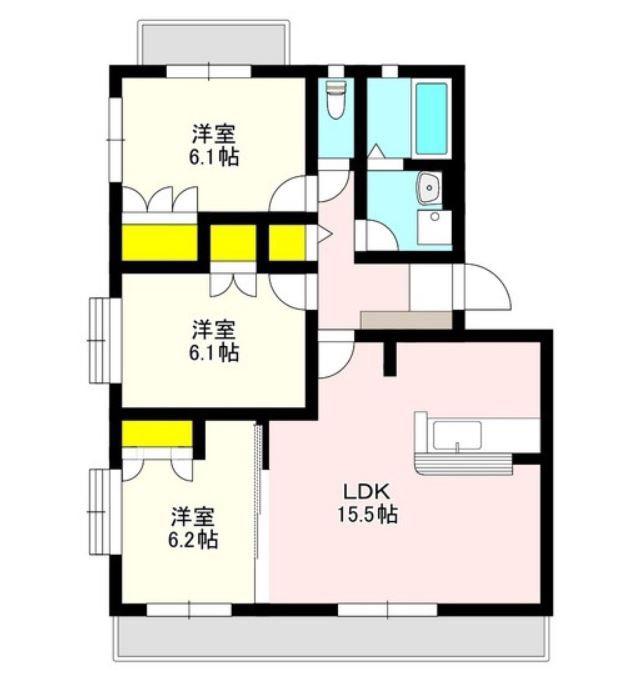 グランデステージ瑞季(3LDK/2階)の間取り写真