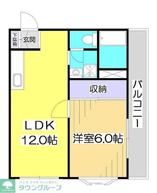 メリーライフみずほ台(1LDK/4階)の間取り写真