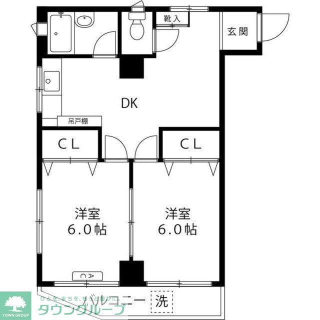 日新マンション(2DK/3階)の間取り写真