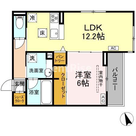 セイグレイス(1LDK/1階)の間取り写真