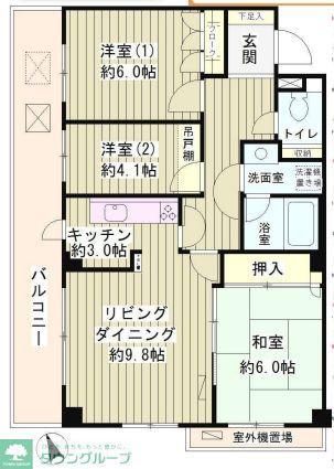 ジョイム奥沢(3LDK/3階)の間取り写真