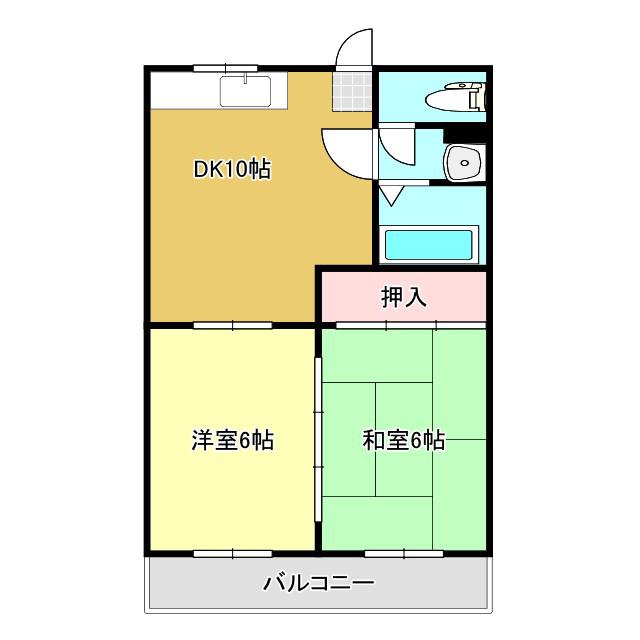 ハイツMINT(2LDK/2階)の間取り写真