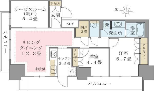BRILLIA IST 東雲キャナルコート(2SLDK/11階)の間取り写真