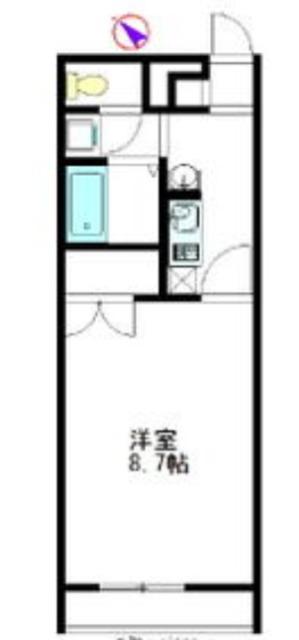 プレジール助松(1K/2階)の間取り写真