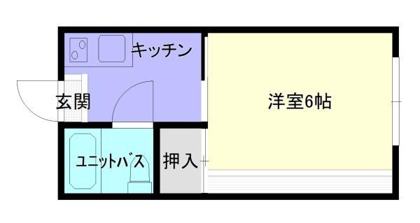 サンライフ南湖(1K/1階)の間取り写真