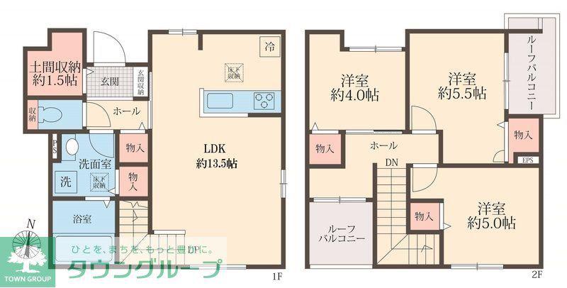 八潮市大原 工事(3LDK/1階)の間取り写真