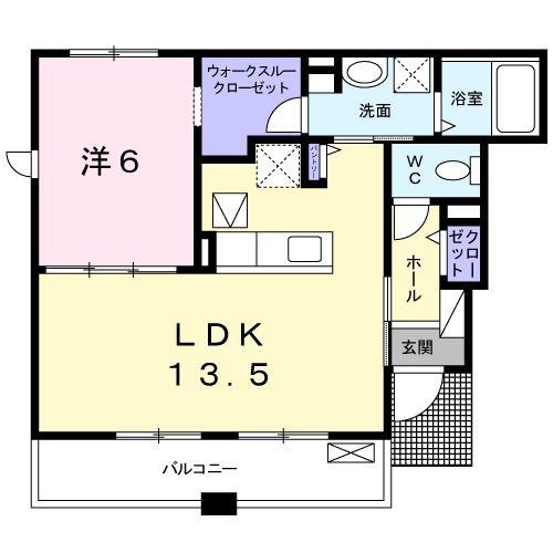 ラフレシールIII(1LDK/1階)の間取り写真