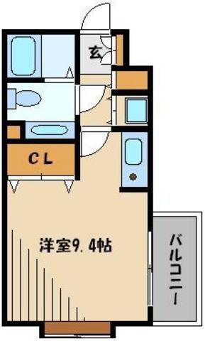 スクエアタワー(ワンルーム/4階)の間取り写真