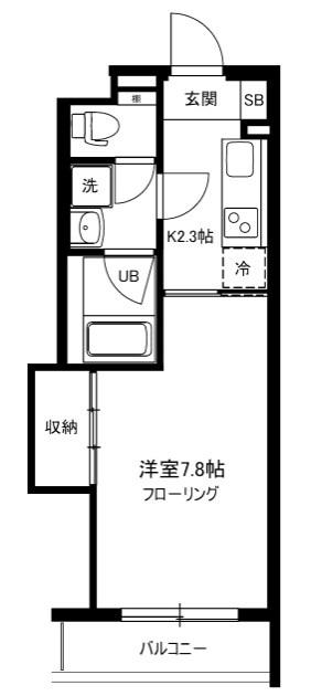 プレシオ(1K/2階)の間取り写真