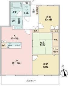 スクエア名古屋港(2SLDK/4階)の間取り写真