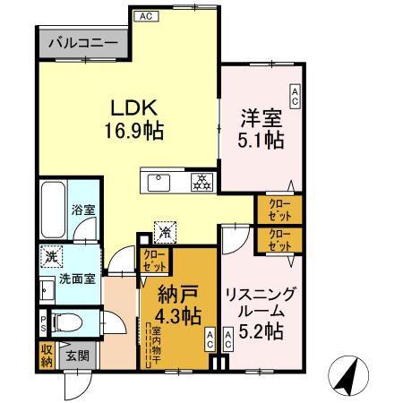 MOCRAFT南小岩(2LDK/2階)の間取り写真