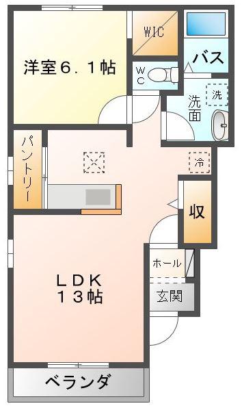 JR予讃線 新居浜駅 徒歩10分 2階建 築14年(1LDK/1階)の間取り写真