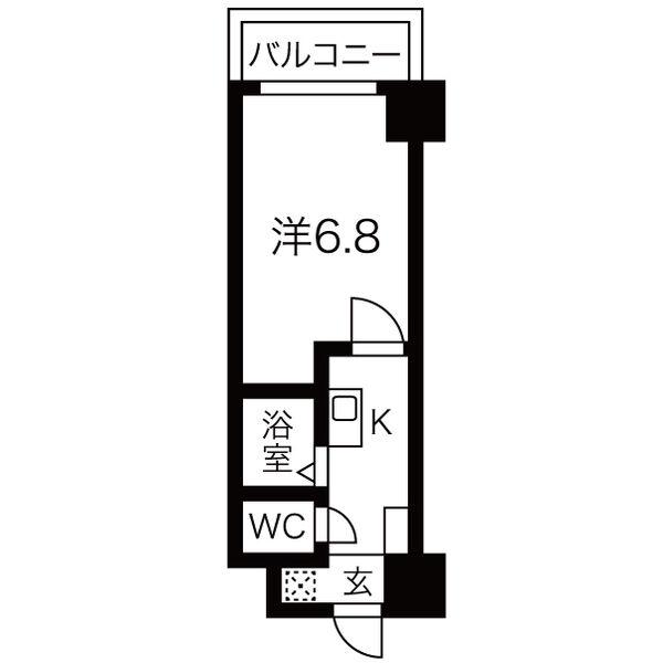 クレスト泉(1K/3階)の間取り写真