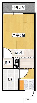 チヒロハイツ(1K/2階)の間取り写真