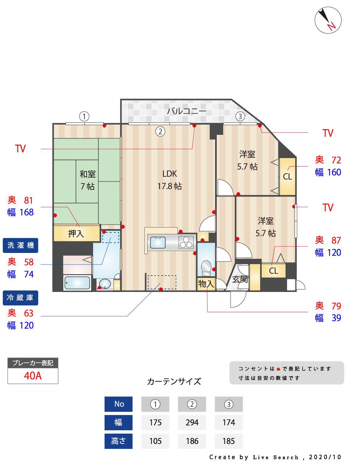 トレヴィ山荘通(3LDK/2階)の間取り写真