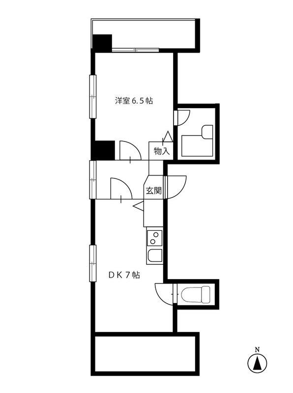 コンド十番館(1DK/2階)の間取り写真