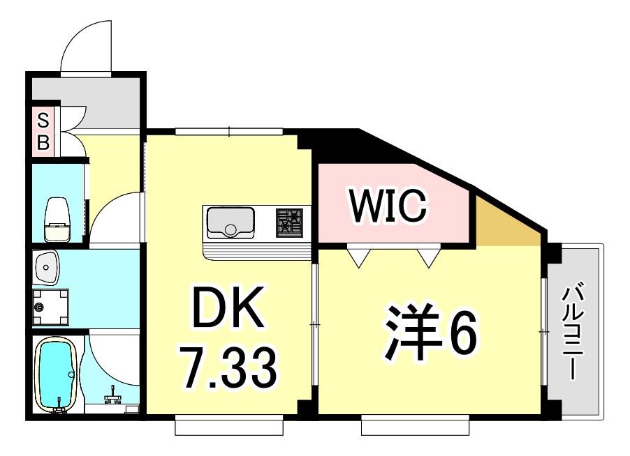 COLABO西北ガーデンズ(1DK/2階)の間取り写真