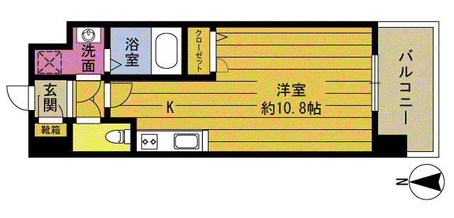 S-FORT高砂町(ワンルーム/3階)の間取り写真