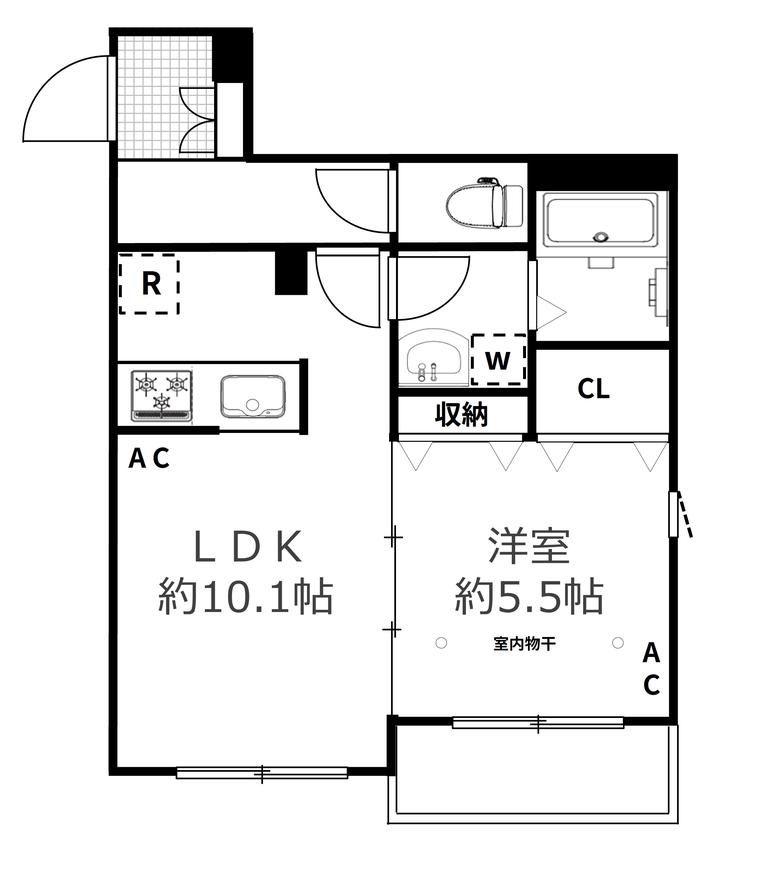 初台MS BIANCA(1LDK/2階)の間取り写真
