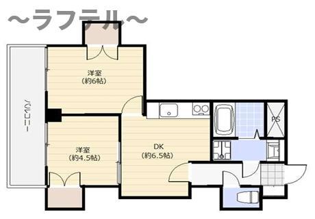 GCコート(2DK/4階)の間取り写真