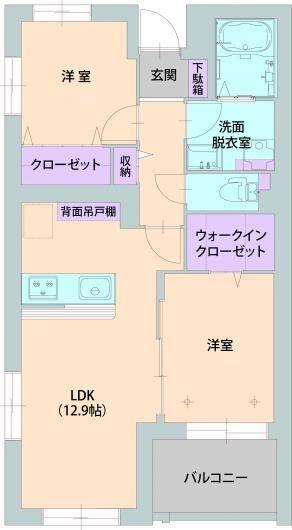 ルーチェ 国立 ズード(2LDK/1階)の間取り写真