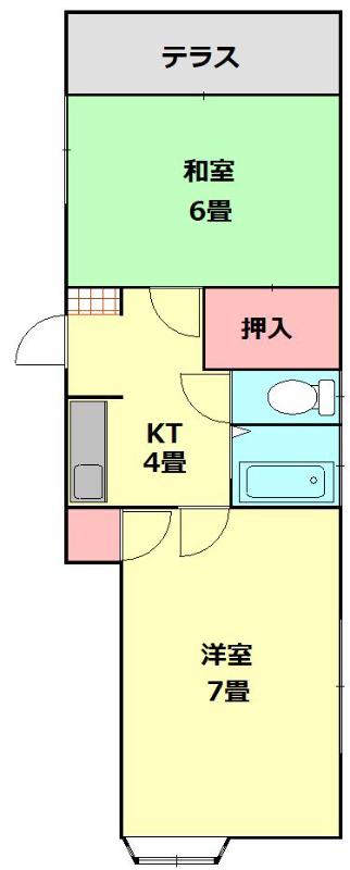 ヴィラ赤塚(2K/1階)の間取り写真