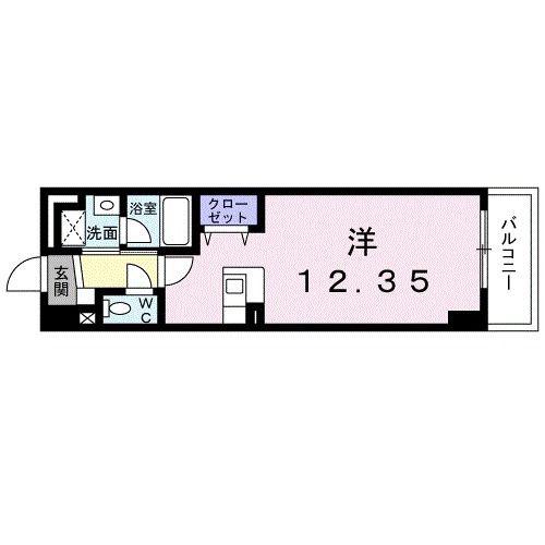 アンソレイエ・アビタシオン(ワンルーム/4階)の間取り写真