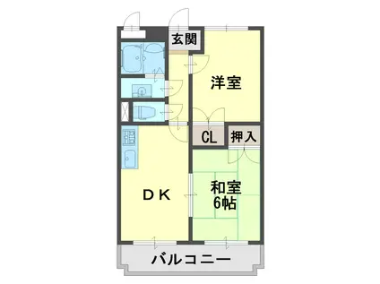 サニーハイム(2DK/3階)の間取り写真