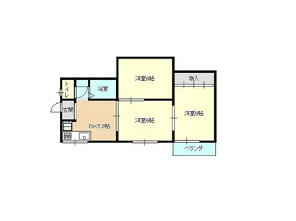 クレールSK(3DK/2階)の間取り写真