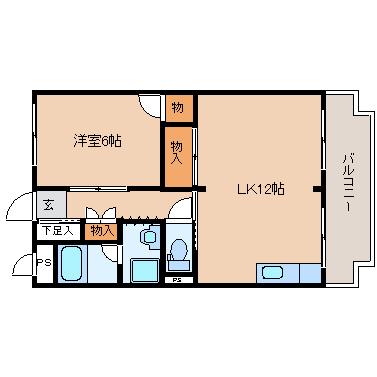 ララ望月(1LDK/4階)の間取り写真