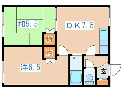 レジデンス24(2DK/2階)の間取り写真