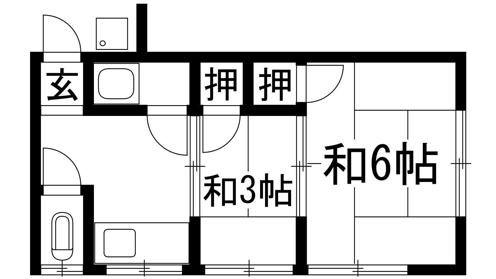 第一ハウス(2K/2階)の間取り写真