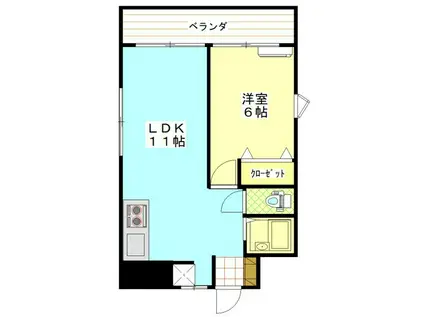 パートナー奥田(2DK/4階)の間取り写真